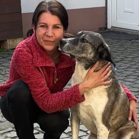 Sandra mit Hund